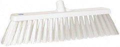 Vikan - 19" Heavy Duty Synthetic Push Broom - 4-25/64" Bristle Length, Plastic Block, European Threaded Handle Connection - Exact Tool & Supply