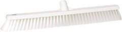 Vikan - 24" Fine Particle Synthetic Push Broom - 2" Bristle Length, Plastic Block, European Threaded Handle Connection - Exact Tool & Supply