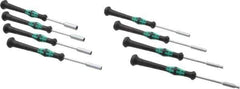 Wera - 8 Piece 2.5 to 6mm Electronic Nutdriver Set - Solid Shaft, Ergonomic Handle - Exact Tool & Supply