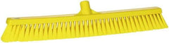 Vikan - 24" Fine Particle Synthetic Push Broom - 2" Bristle Length, Plastic Block, European Threaded Handle Connection - Exact Tool & Supply