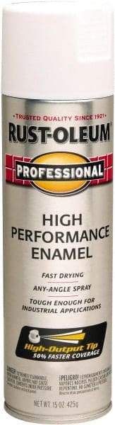Rust-Oleum - White, Semi Gloss, Rust Proof Enamel Spray Paint - 14 Sq Ft per Can, 15 oz Container, Use on Multipurpose - Exact Tool & Supply