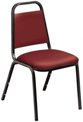 NPS - Vinyl Burgundy Stacking Chair - Black Frame, 17-1/4 Inch Wide x 20 Inch Deep x 33 Inch High - Exact Tool & Supply