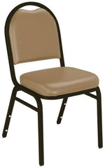 NPS - Vinyl Beige Stacking Chair - Mocha Frame, 17 Inch Wide x 21 Inch Deep x 34 Inch High - Exact Tool & Supply