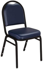 NPS - Vinyl Blue Stacking Chair - Black Frame, 17 Inch Wide x 21 Inch Deep x 34 Inch High - Exact Tool & Supply