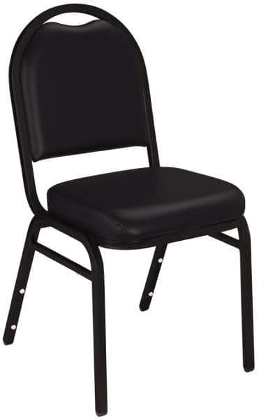 NPS - Vinyl Black Stacking Chair - Black Frame, 17 Inch Wide x 21 Inch Deep x 34 Inch High - Exact Tool & Supply