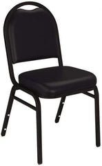 NPS - Vinyl Black Stacking Chair - Black Frame, 17 Inch Wide x 21 Inch Deep x 34 Inch High - Exact Tool & Supply