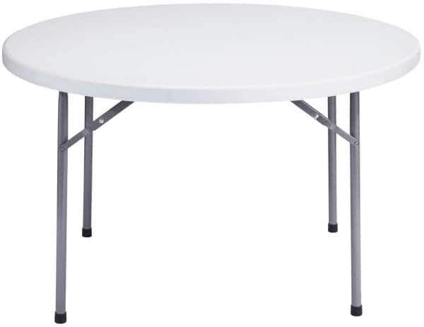 NPS - 29-1/2" High x 48" Diam, Round Folding Table - Speckled Gray - Exact Tool & Supply