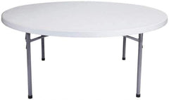 NPS - 29-1/2" High x 71" Diam, Round Folding Table - Speckled Gray - Exact Tool & Supply