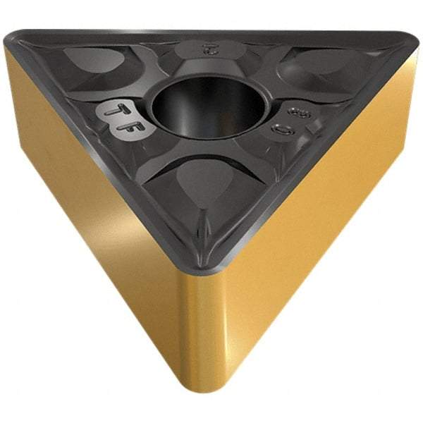 Iscar - TNMG331 TF Grade IC8250 Carbide Turning Insert - TiCN/Al2O3/TiN Finish, 60° Triangle, 3/8" Inscr Circle, 3/16" Thick, 1/64" Corner Radius - Exact Tool & Supply