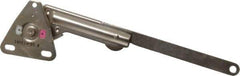 Sugatsune - 8-1/2" OAL x 7/8" Wide, 60 Lb/Inch Capacity, Adjustable Soft Down Stay - Right Side, 5mm Mounting Hole Diam, 100° Max Opening, Nickel Plated Steel & Zinc Alloy - Exact Tool & Supply