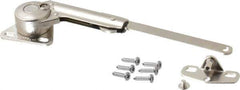 Sugatsune - 8-1/2" OAL x 7/8" Wide, 60 Lb/Inch Capacity, Adjustable Soft Down Stay - Left Side, 5mm Mounting Hole Diam, 100° Max Opening, Nickel Plated Steel & Zinc Alloy - Exact Tool & Supply
