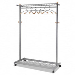 Alba - Coat Racks, Hooks & Shelving Type: Floor Rack Number of Hooks: 6 - Exact Tool & Supply