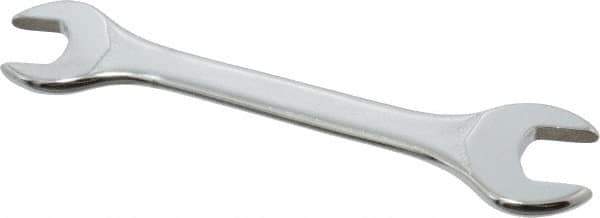 Facom - 10mm x 11mm Stubby Open End Wrench - 3-7/8" OAL, Double End, Satin Finish, 15° Head Angle - Exact Tool & Supply