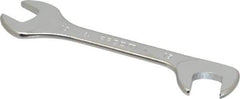 Facom - 15mm Stubby Extra Thin Open End Wrench - 5-33/64" OAL, Double End, Satin Finish, 15° & 75° Head Angle - Exact Tool & Supply
