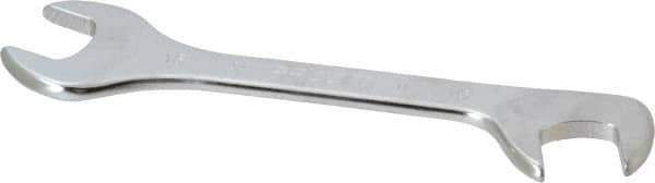 Facom - 16mm Stubby Extra Thin Open End Wrench - 5-33/64" OAL, Double End, Satin Finish, 15° & 75° Head Angle - Exact Tool & Supply