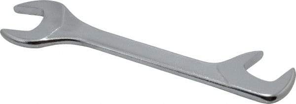 Facom - 17mm Stubby Extra Thin Open End Wrench - 5-33/64" OAL, Double End, Satin Finish, 15° & 75° Head Angle - Exact Tool & Supply