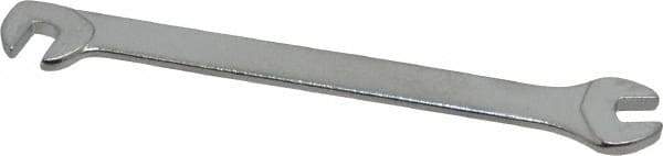 Facom - 3.20mm Stubby Extra Thin Open End Wrench - 2-3/4" OAL, Double End, Satin Finish, 15° & 75° Head Angle - Exact Tool & Supply