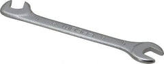 Facom - 6mm Stubby Extra Thin Open End Wrench - 3-9/64" OAL, Double End, Satin Finish, 15° & 75° Head Angle - Exact Tool & Supply