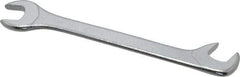 Facom - 7mm Stubby Extra Thin Open End Wrench - 3-9/64" OAL, Double End, Satin Finish, 15° & 75° Head Angle - Exact Tool & Supply