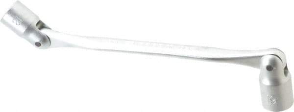 Facom - 5/8", 12 Point, Satin Chrome Coated, Double Flex-End Socket Wrench - 11-17/64" OAL, 36mm Head Thickness - Exact Tool & Supply