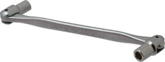 Facom - 6 x 7", 12 Point, Satin Chrome Coated, Double Flex-End Socket Wrench - 7-27/64" OAL, 23mm Head Thickness - Exact Tool & Supply