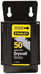 Stanley - 50 Piece Carbon Steel Drywall Utility Blade - 59mm OAL, 0.024" Blade Thickness - Exact Tool & Supply