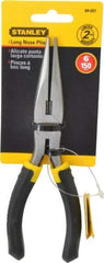 Stanley - 7" OAL, Cutting Pliers - 2-15/64" Jaw Length x 13/16" Jaw Width, Long Nose Head, Molded Plastic Handle - Exact Tool & Supply