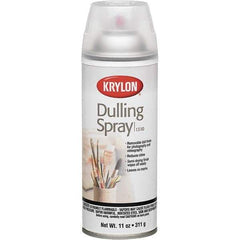 Krylon - Clear, Flat, Dulling Spray Paint - 15 to 20 Sq Ft per Can, 12 oz Container - Exact Tool & Supply