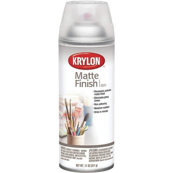 Krylon - Clear, Matte, Acrylic Enamel Spray Paint - 15 to 20 Sq Ft per Can, 16 oz Container - Exact Tool & Supply