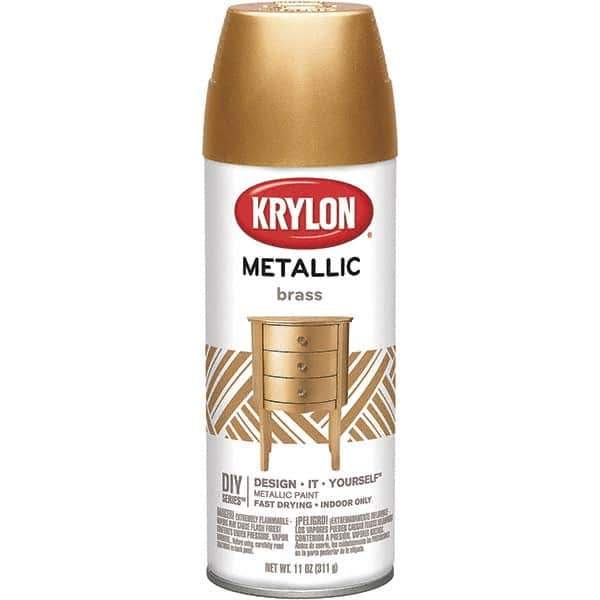 Krylon - Brass (Color), Gloss, Metallic Spray Paint - 12 oz Container - Exact Tool & Supply