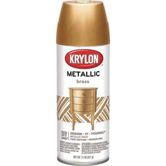 Krylon - Brass (Color), Gloss, Metallic Spray Paint - 12 oz Container - Exact Tool & Supply