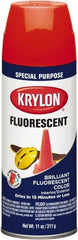 Krylon - Orange Yellow, Fluorescent, Aerosol Spray Paint - 15 to 20 Sq Ft per Can, 12 oz Container - Exact Tool & Supply