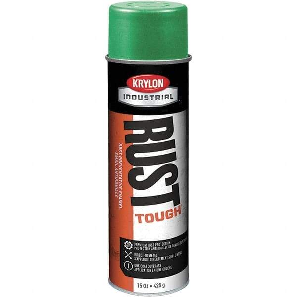 Krylon - Bright Green, 15 oz Net Fill, High Gloss, Enamel Spray Paint - 30 to 35 Sq Ft per Can, 20 oz Container - Exact Tool & Supply