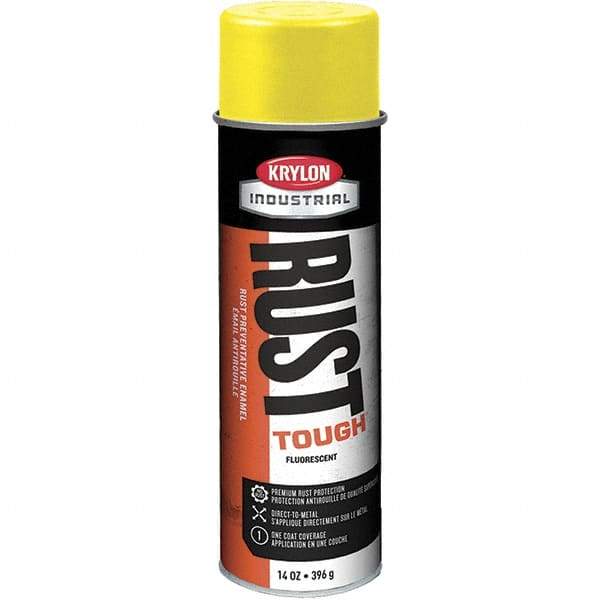 Krylon - Yellow, 15 oz Net Fill, Fluorescent, Acrylic Enamel Spray Paint - 15 to 20 Sq Ft per Can, 20 oz Container - Exact Tool & Supply