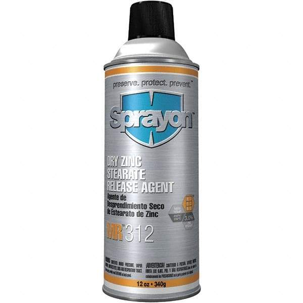 Sprayon - 16 Ounce Aerosol Can, White, General Purpose Mold Release - Zinc Stearate Composition - Exact Tool & Supply