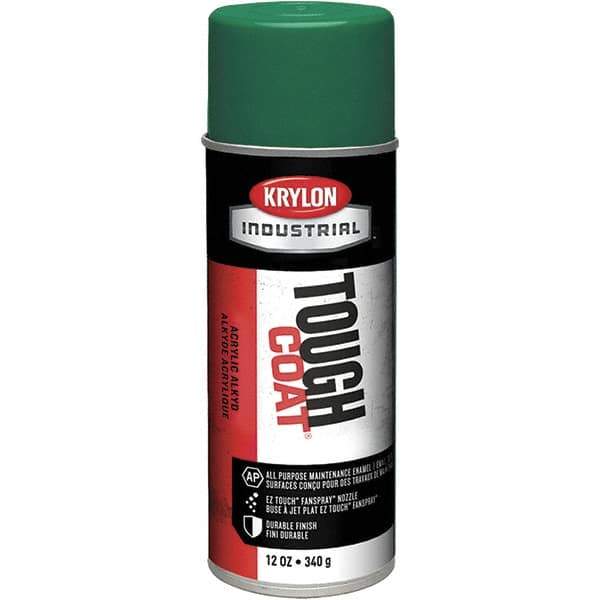 Krylon - Machinery Green, 12 oz Net Fill, High Gloss, Enamel Spray Paint - 20 to 25 Sq Ft per Can, 16 oz Container, Use on Conduits, Ducts, Electrical Equipment, Machinery, Metal, Motors, Pipelines & Marking Areas, Railings, Steel Bars, Tool Boxes, Tools - Exact Tool & Supply