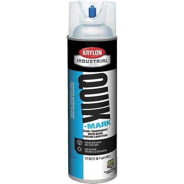 Krylon - 20 fl oz Clear Marking Paint - 50 to 60 Sq Ft Coverage, Water-Based Formula - Exact Tool & Supply