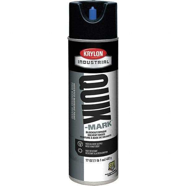 Krylon - 20 fl oz Black Marking Paint - 664' Coverage at 1" Wide, Solvent-Based Formula, 430 gL VOC - Exact Tool & Supply
