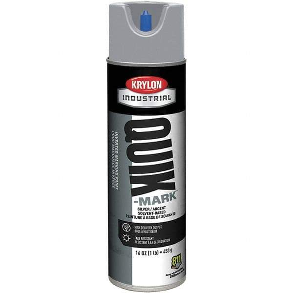 Krylon - 20 fl oz Gray Marking Paint - 50 to 60 Sq Ft Coverage, Solvent-Based Formula - Exact Tool & Supply