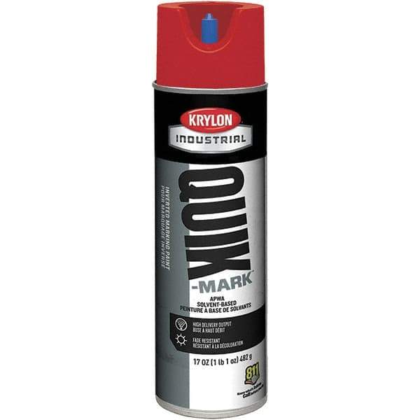 Krylon - 20 fl oz Red Marking Paint - 50 to 60 Sq Ft Coverage, Solvent-Based Formula - Exact Tool & Supply