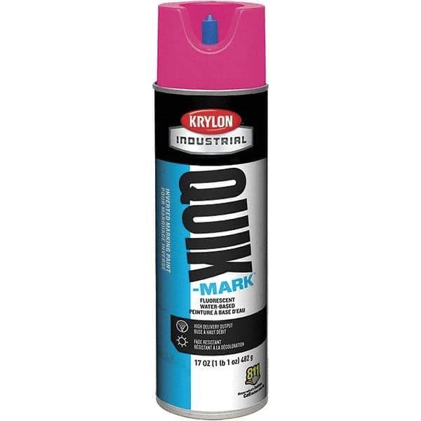 Krylon - 20 fl oz Pink Marking Paint - 50 to 60 Sq Ft Coverage, Water-Based Formula - Exact Tool & Supply