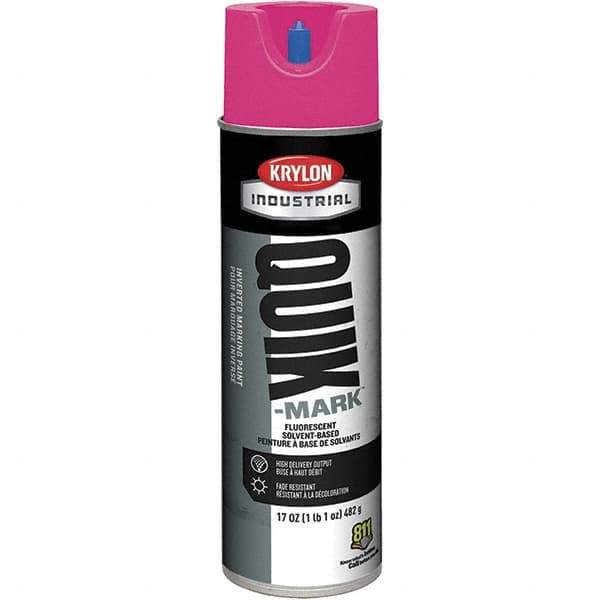 Krylon - 20 fl oz Pink Marking Paint - 50 to 60 Sq Ft Coverage, Solvent-Based Formula - Exact Tool & Supply
