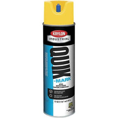 Krylon - 20 fl oz Yellow Marking Paint - 50 to 60 Sq Ft Coverage, Water-Based Formula - Exact Tool & Supply