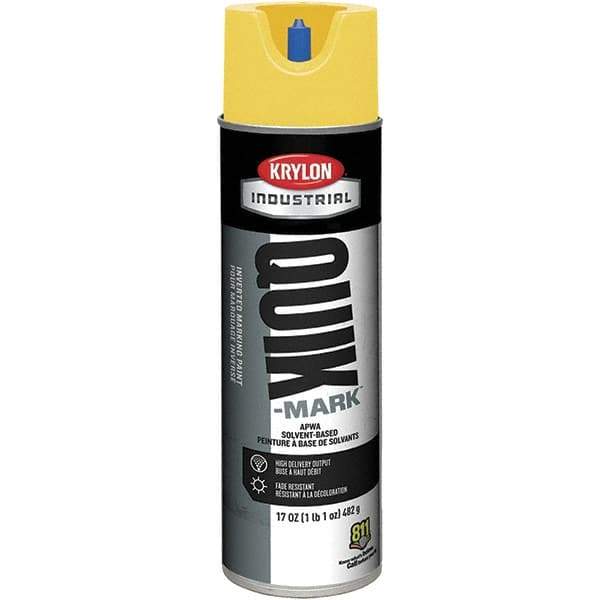 Krylon - 20 fl oz Yellow Marking Paint - 50 to 60 Sq Ft Coverage, Solvent-Based Formula - Exact Tool & Supply