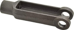 Gibraltar - 5/8-11 Thread, 1-3/8" Yoke Width, Carbon Steel, Tapped Yoke - 5/8" Hole Diam, 3-11/16" Hole Center to Neck, 1-3/16" Yoke Arm Height, 1-1/16" Neck Diam, 1-1/4" Neck Length, 4-15/16" OAL - Exact Tool & Supply