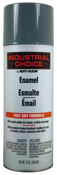 Rust-Oleum - Machinery Gray, Gloss, Enamel Spray Paint - 8 to 12 Sq Ft per Can, 16 oz Container, Use on Drums, Equipment & Color Coding, Furniture, Ladders, Lockers, Motors, Stenciling, Tools - Exact Tool & Supply