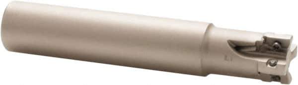 Iscar - 5/8" Cut Diam, 0.303" Max Depth of Cut, 5/8" Shank Diam, 3-1/2" OAL, Indexable Square Shoulder End Mill - HP AN.. 0702.. Inserts, Cylindrical Shank, 90° Lead Angle, Through Coolant, Series Heliplus - Exact Tool & Supply