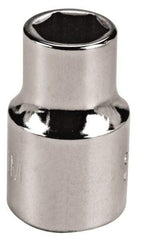 Proto - 1/4" Drive, Deep Hand Socket - 6 Points, 1-63/64" OAL, Chrome Vanadium, Chrome Finish - Exact Tool & Supply