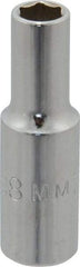 Proto - 3/8" Drive, Deep Hand Socket - 6 Points, 2-1/8" OAL, Chrome Finish - Exact Tool & Supply