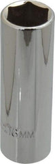 Proto - 3/8" Drive, Deep Hand Socket - 6 Points, 2-3/4" OAL, Chrome Finish - Exact Tool & Supply